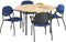 Ronde vergadertafel of kantoortafel Kubus 120 cm bladkleur Lichtgrijs framekleur Wit (RAL9010)