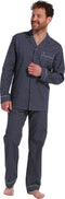 Robson Graphic Heren Pyjamaset - Doorknoop - 100% Katoen - Blauw