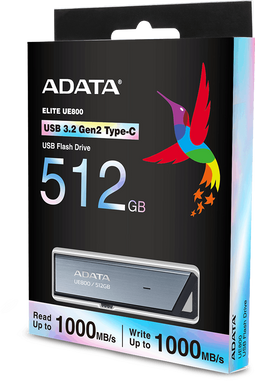 Adata UE800 - Externe SSD - 512GB - USB 3.2 type-C - Zilver