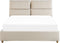 BATILLY - Tweepersoonsbed - Lichtbeige - 140 x 200 cm - Fluweel
