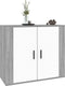 vidaXL - Dressoir - 80x33x70 - cm - bewerkt - hout - grijs - sonoma - eikenkleurig