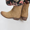 PS Poelman Nolia - Dames Leren Western Enkellaarzen - Ritssluiting 4 cm hak - Cappuccino Beige - Maat 40