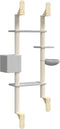 vidaXL - Kattenmeubel - wandgemonteerd - met - krabpaal - 180 - cm - lichtgrijs