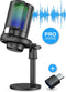 Nuvance USB Microfoon - Gaming Microfoon - Ruisfilter RGB Verlichting