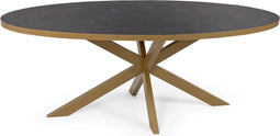 Stalux Eettafel - Tafel Mees - Luxe Design - Duurzaam Materiaal - Stijlvol Uiterlijk - Zwart Marmer - 240 cm