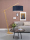 GOOD&MOJO Vloerlamp Montblanc - Bamboe/Blauw - 175x60x207cm - Scandinavisch,Bohemian - Staande lampen voor Woonkamer - Slaapkamer