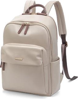 Aramae® Rugzak Dames - Laptoptas 15.6 Inch - Beige - Rugtas Meisje - Schooltas
