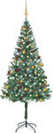 vidaXL - Kunstkerstboom - met - verlichting - kerstballen - dennenappels - 180 - cm
