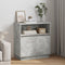 vidaXL - Dressoir - met - LED - Beton - Grijs - 71x34,5x75 - cm - Geperst - Hout