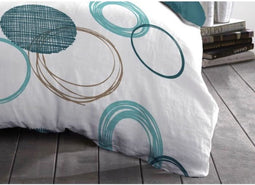 HOME LINGE PASSION Audace dekbedset - dekbed 140 x 200 cm + 2 kussenslopen 63x63 cm - Eendblauw