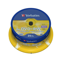 Verbatim 43489 DVD+RW disc 4.7 GB 25 stuk(s) Spindel Herschrijfbaar