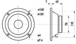 Visaton MR 130 - Luidspreker 5 inch 80 W 8 Ω - Zwart