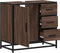 vidaXL - Wastafelkast - 65x33x60 - cm - bewerkt - hout - bruin - eikenkleur