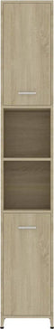 vidaXL - Badkamerkast - 30x30x183,5 - cm - bewerkt - hout - sonoma - eikenkleurig
