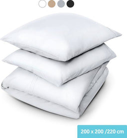 Dreamlab Dekbedovertrek set - 200 x 200/220 cm - Microvezel - Wit