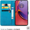 iMoshion Hoesje Geschikt voor Motorola Moto G84 Hoesje Met Pasjeshouder - iMoshion Mandala Bookcase - Turquoise