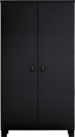 WOOOD Ties Kast - Grenen - Zwart - 202x111x55