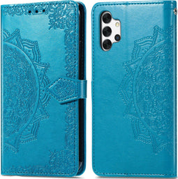 imoshion Hoesje Geschikt voor Samsung Galaxy A32 (4G) Hoesje Met Pasjeshouder - imoshion Mandala Bookcase - Turquoise