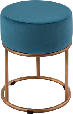 SVJ Kruk Rond - 32 x 32 x 42 cm - Ijzer/Polyester - Blauw