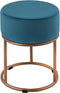 SVJ Kruk Rond - 32 x 32 x 42 cm - Ijzer/Polyester - Blauw