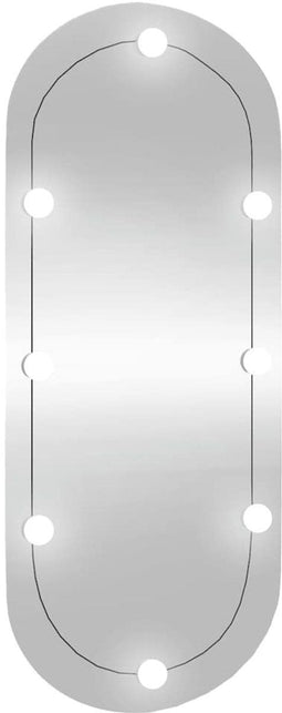 vidaXL - Wandspiegel - met - LED's - ovaal - 40x90 - cm - glas