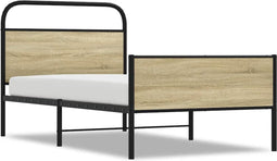 vidaXL - Bedframe - zonder - matras - bewerkt - hout - sonoma - eikenkleur - 90x190 - cm