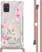 iMoshion Hoesje Geschikt voor Samsung Galaxy A51 Hoesje Met Koord - iMoshion Design Hoesje met Koord - Roze / Transparant / Blossom Watercolor