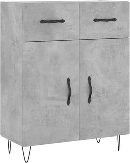 vidaXL - Dressoir - 69,5x34x90 - cm - bewerkt - hout - betongrijs