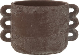 J-Line bloempot Celia - keramiek - bruin - medium - Ø 18.5 cm