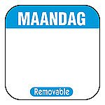 Klika - Daglabel beschrijfbaar afm. 25x25mm 1000 stuks etiket MAANDAG