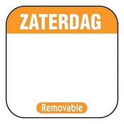 Daglabel beschrijfbaar afm. 25x25mm 1000 stuks etiket ZATERDAG