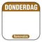 Timmers - Daglabel beschrijfbaar afm. 25x25mm 500 stuks etiket DONDERDAG