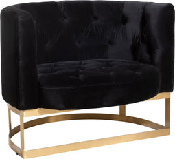 J-Line Zetel Knopen 1Kussen Wilson 1Persoon Fluweel Metaal/Berk Antraciet/Goud