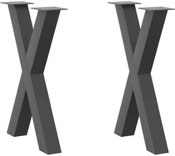 vidaXL - Eettafelpoten - 2 - st - X-vormig - 60x(72-73) - cm - staal - antraciet