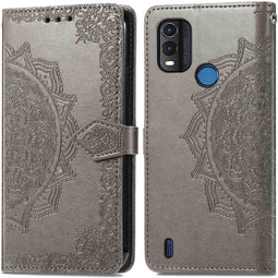 iMoshion Hoesje Geschikt voor Nokia G11 Plus Hoesje Met Pasjeshouder - iMoshion Mandala Bookcase - Grijs