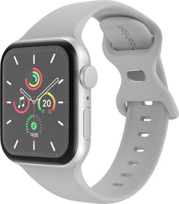 imoshion Siliconen⁺ bandje - Geschikt voor Apple Watch 1, 2, 3, 4, 5, 6, 7, 8, 9, 10 (42 mm), SE - 38/40/41 mm - Grijs - S/M