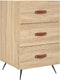 vidaXL - Nachtkastje - 40x40x66 - cm - bewerkt - hout - sonoma - eikenkleurig