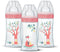 Set van 3 babyflessen - DODIE - EB20 - 270 ml - Platte speen - Roze