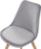 DAKOTA - Eetkamerstoel - Grijs - Fluweel