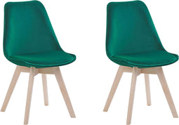 DAKOTA - Eetkamerstoel - Groen - Fluweel