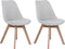 DAKOTA - Eetkamerstoel - Lichtgrijs - Polyester