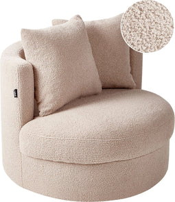 DALBY - Fauteuil - Beige - Bouclé