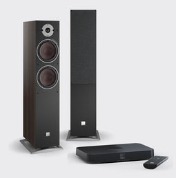 DALI OBERON 7 c + sound hub compact Donker walnoot