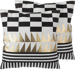 DALIA - Sierkussen set van 2 - Wit - 45 x 45 cm - Katoen