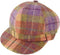 Dames Cap Oranje en Paars (Peach and Purple) Geruit - one size - Harris Tweed - Glen Appin of Scotland