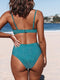 Dames Hoge Taille Bikini in Glanzend Blauw - Stijlvol & Comfortabel, Maat L