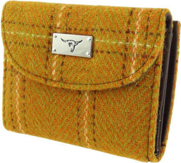 Dames Portemonnee Jura Mosterdgeel (English Mustard) - Harris Tweed - Glen Appin of Scotland