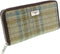 Dames Portemonnee Staffa Beige Stewart en zacht Groen- Harris Tweed - muntvak met rits - Glen Appin of Scotland