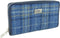 Dames Portemonnee Staffa Blauw Geruit - Harris Tweed - muntvak met rits - Glen Appin of Scotland
