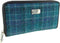 Dames Portemonnee Staffa Blauw (Sea Blue) - Harris Tweed - muntvak met rits - Glen Appin of Scotland